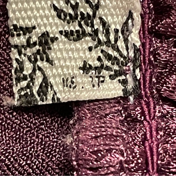 INTIMATELY by FREE PEOPLE NWOT Chasing Love Ruffle Satin Pajama in Precious Wine - Picture 10 of 13